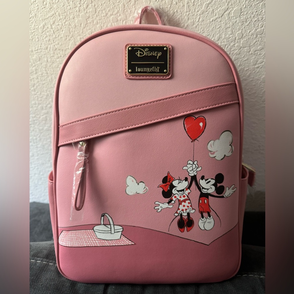 Loungefly Disney Mickey and Minnie Valentine Balloon Mini Backpack